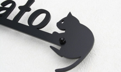 表札GHO-35「仲良し」ステンレスレーザーカット表札