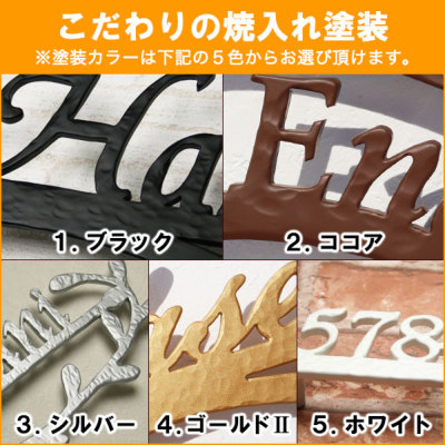 錆びないアイアン表札 アルミ表札「番地のみ・アンダーライン無し
